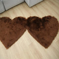 High Pile Household Living Room Rug Polyester Simple Artificial Fur Carpet Fluffy Area Heart-shaped Carpet
