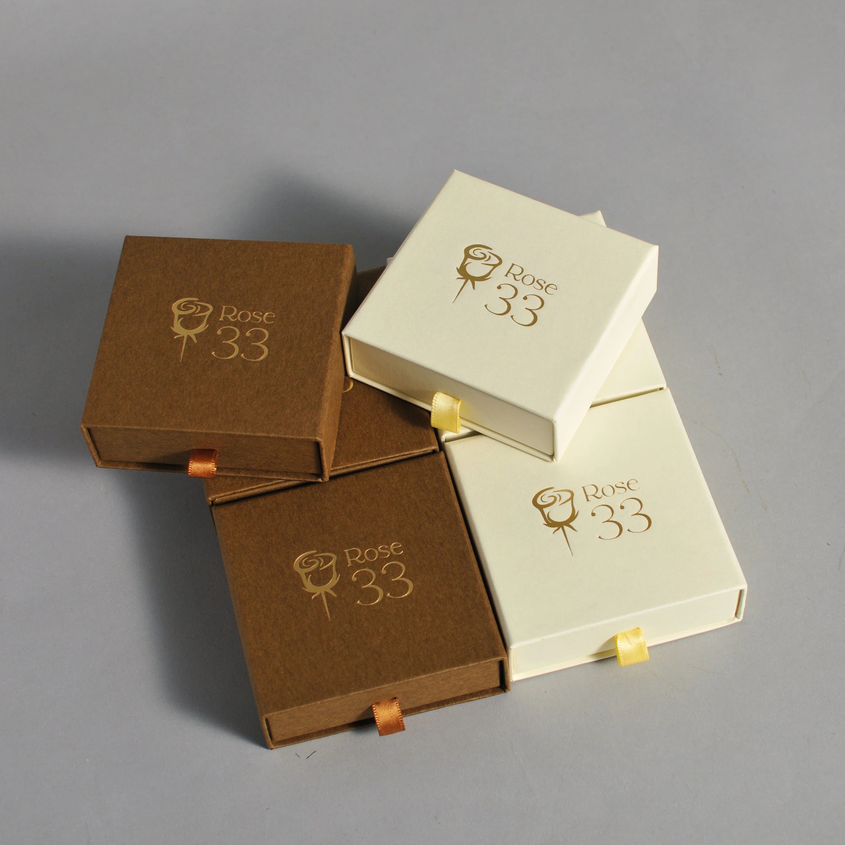 WangFu Luxury Brown/Beige Drawer Jewelry Box Bracelet Packaging for Gift Sliding Box With Sponge