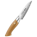 XINZUO Custom Damascus Steel Paring Knife Kitchen Fruit Knives New Linen Micarta Handle