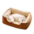 Luxury Large Space Orthopedic Dog Sofa Modern Polycotton Pet Bed with Solid Rectangle Pattern Warm Winter Bed for Dogs Cats
