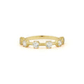 LOZRUNVE 925 Sterling Silver Trendy Stackable Large CZ Stone Half Eternity Ring for Women