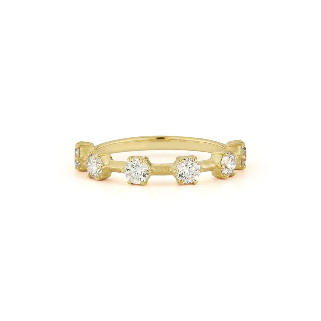 LOZRUNVE 925 Sterling Silver Trendy Stackable Large CZ Stone Half Eternity Ring for Women