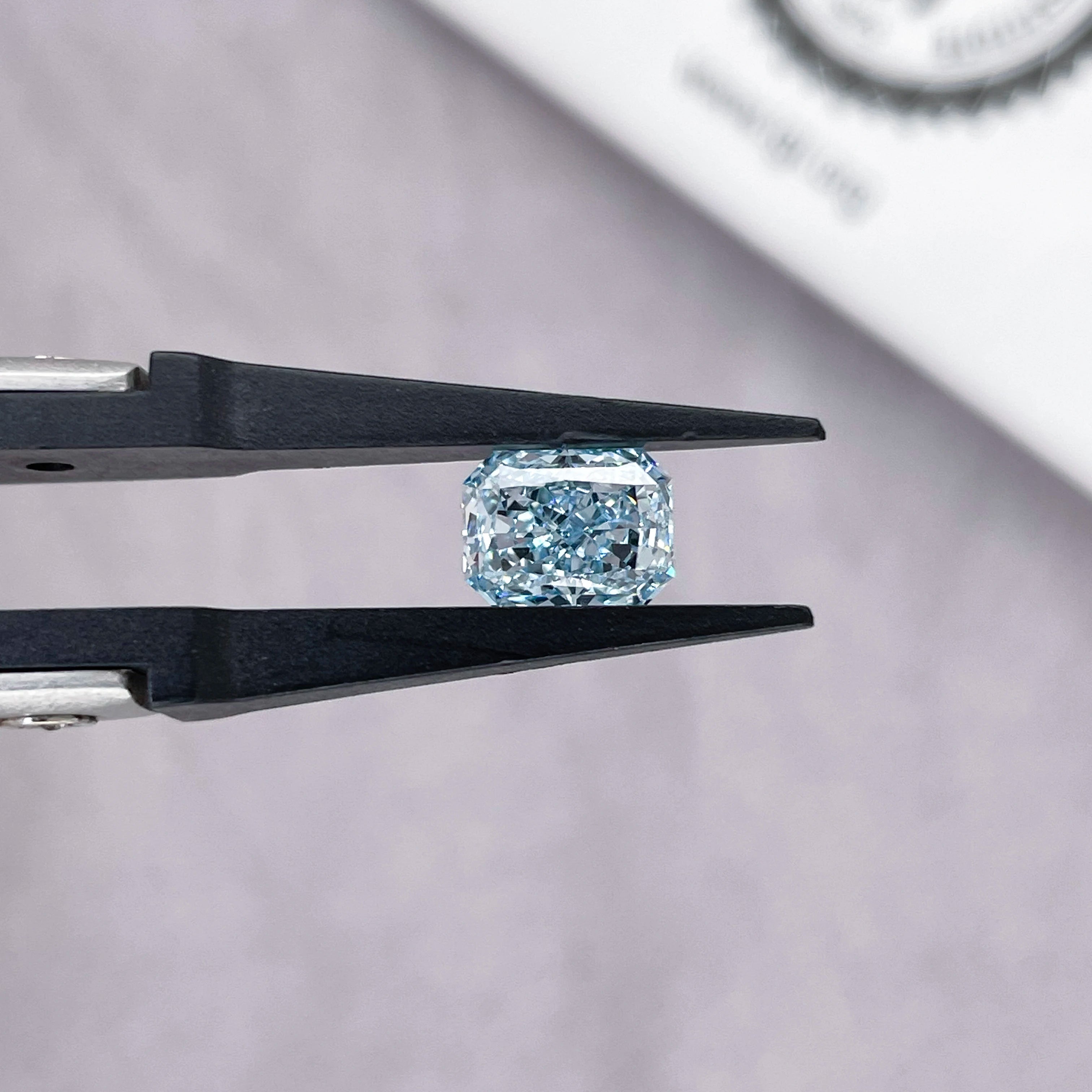 Starsgem Radiant Fancy Excellent Cutting 1.28~1.51ct Igi Hpht Cvd Loose Blue Color Lab Grown Diamonds for Making Jewelry