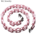 2022 New Arrival Chunky Rectangular Link Chain Titanium Steel Pink Black White Ceramic Coating for Men Women Great for Gift