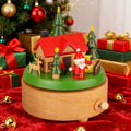 Wooden Music Box Christmas Music Box Christmas Tree Rotating Music Box Christmas Musical Gift Box