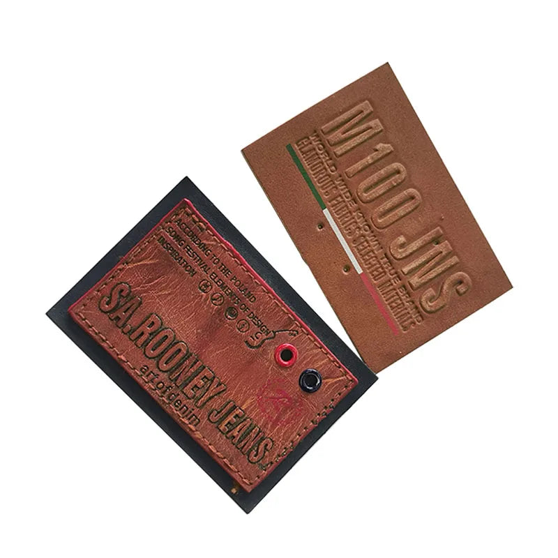 Durable Customizable PU Leather Label with Embossed Logo for Luxury Handbags Leather Goods Industry