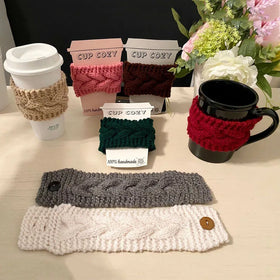 Y-Z Handmade Custom Knitted Washable Coffee Cup Cozy Tea Cozy and Drink Warmer for Occasions for Giveaways