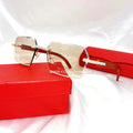 2023 New Fashion Cut Lens Sunglasses square Rimless Sunglasses 2023 Luxury Brand Design Vintage Rimless Rhinestone Sunglasses
