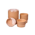 Disposable Kraft Paper Salad Bowl Grease Proof Paper Bowl with PET Lid Paper Packing for Kebab Restaurant