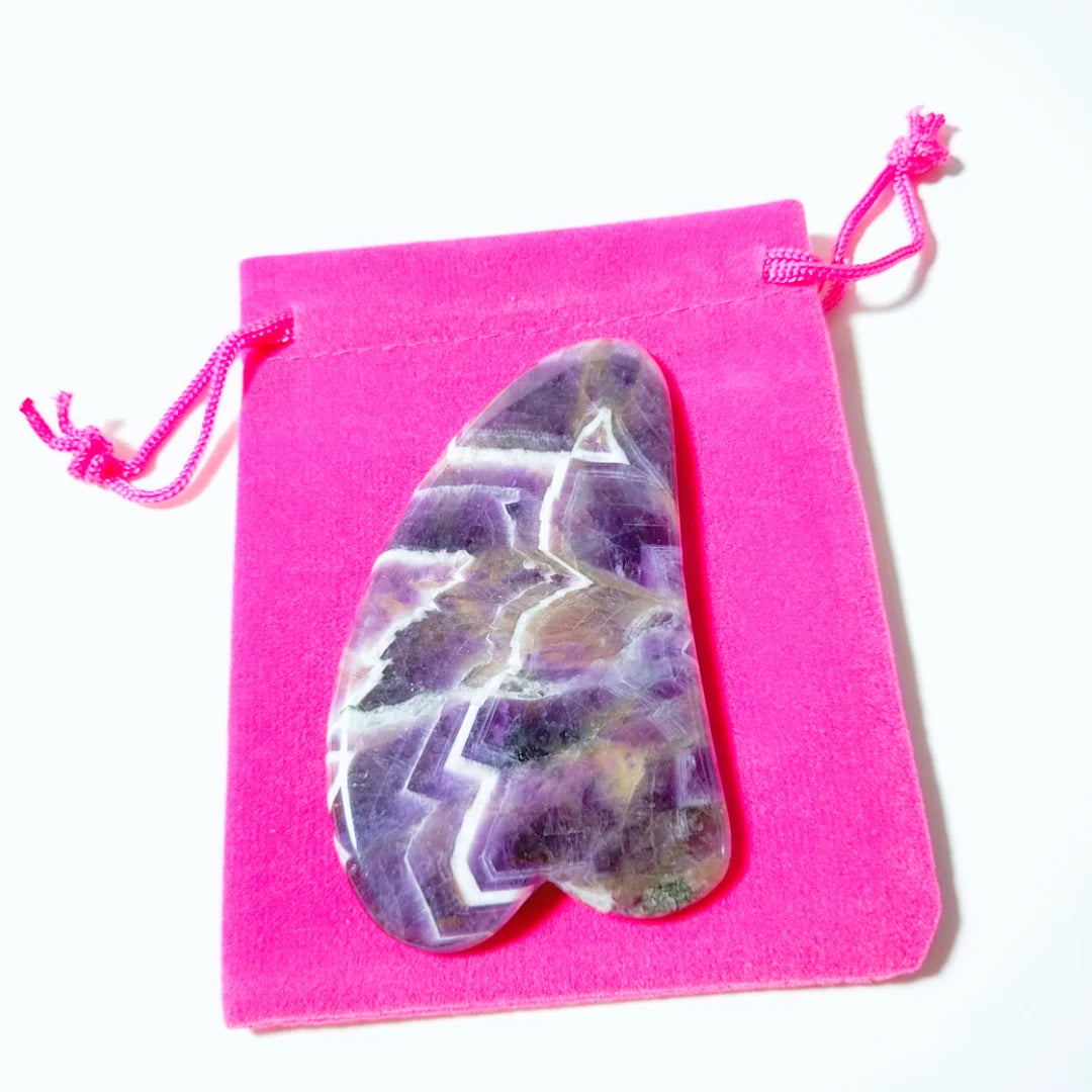 DIY New Face Beauty Equipment Amethyst Guasha Stone Jade Roller Set