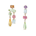 Hot Sale Natural Elegant European American Colorful Color Matching Irregular Zircon Stud Earrings Female Wholesale