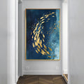 Abstract Impressionist Still Life Watercolor Acrylic Diamonds Painting Big Blue Poster Print Luxurious Wall Art Living Room