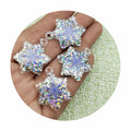 Christmas Glitter Snowflake Resin Charms DIY Creativity Phone Decor Home Ornament Patch Hairpin Jewelry Making