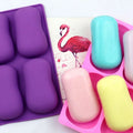 Cake 3d Soap Mould. 6 Cavity Ellipse Shape Pudding Reusable Candle Soap Mould Cake Mold 791 Factory and Stock. Mold Silicone