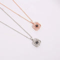 Dina Wholesale Trendy Custom Alloy Necklace Double Heart Charms Projection Choker Necklace Jewlery for Mother's Day Gift