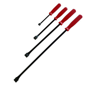 YUHANG 4-Piece Heavy Duty Nail Puller Pry Bar Set Angled Tip Handled Mechanic Hand Tools for Chisel Removal