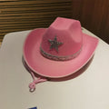 Wholesale Diamond Feather Gradual Fringe Cowgirl Hat for Women New Sequin Pink Cowboy Hat for Casual Travel Party Outdoor Use