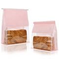 Factory Wholesale Custom Printed Greaseproof Recyclable Kraft Bread Bag Packaging Pouch with View Window for Food Snack Bakery