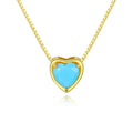 Fine Jewelry Heart Shape Gemstone Pendant 925 Sterling Silver Simple Zircon Diamond Necklace For Women
