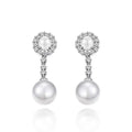 Trendy Elegant Big Round Pearls Long Dangle Earrings for Women Wedding Party Gift