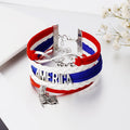 Manufacturer 224 Countries and Regions Origin Home Bracelet Custom Infinity Love National Country Map Flag Leather Bracelets