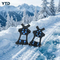 Rubber Anti-Slip Ice Cleats for Shoes with Mid Sole Spikes High Elastic Flexibility Durable Lightweight Winter Protection