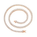 BC019 Unisex  Rose Clear Brass Cubic Zircon Tennis Chain Necklace 3mm 4mm 5mm  Link Chain Claw Setting Anniversaries