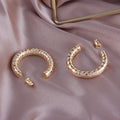 Women's Large Round Lightweight Brass Hoop Earrings Boho Chic Style Cute Hollow Thick Hoops for Stylish Look