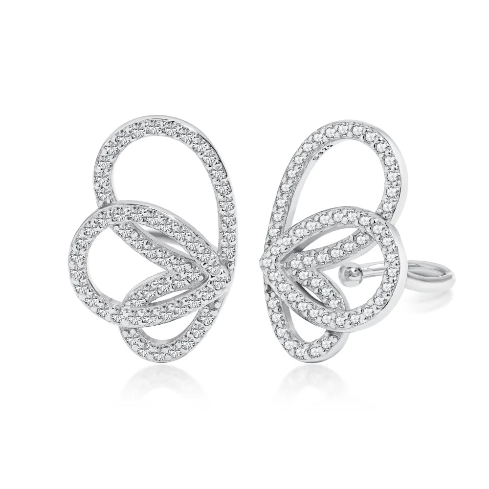 Dylam Butterfly Earrings CZ Silver Butterfly 18K Gold Plated Tiny Stud Earring for Girl Diamond Stud Earrings for Women