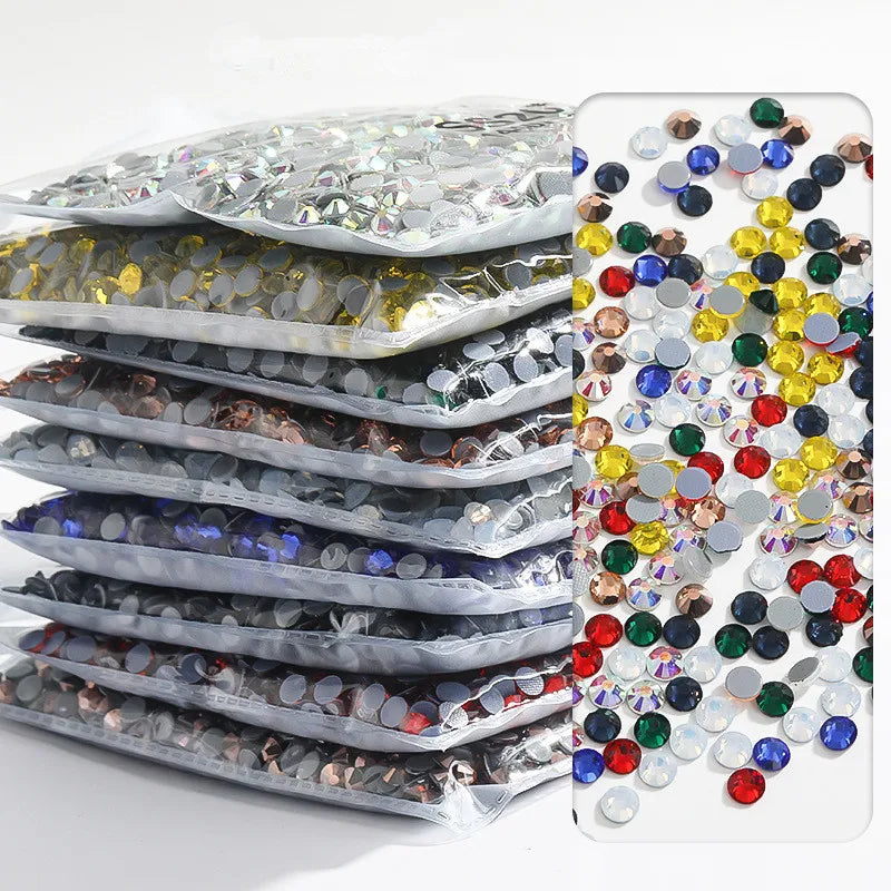 JC Crystal SS20 Stock Colors Glass Strass Hot Fix Rhinestones Garment Round Crystal Flat Back Hotfix Rhinestones Bulk