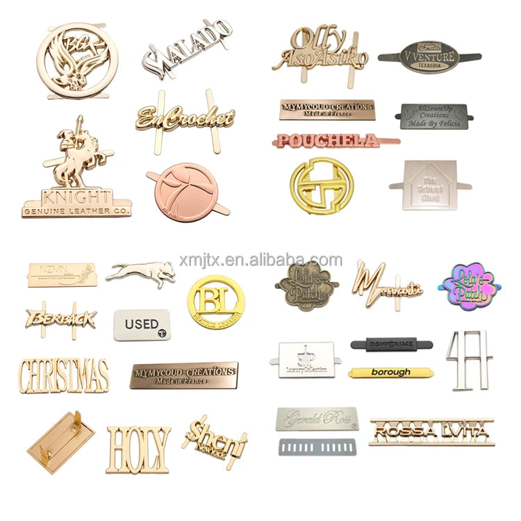 Zinc Alloy Engraved Bag Metal logo Tag Custom Metal Label Name Plate for Handbag Luggage
