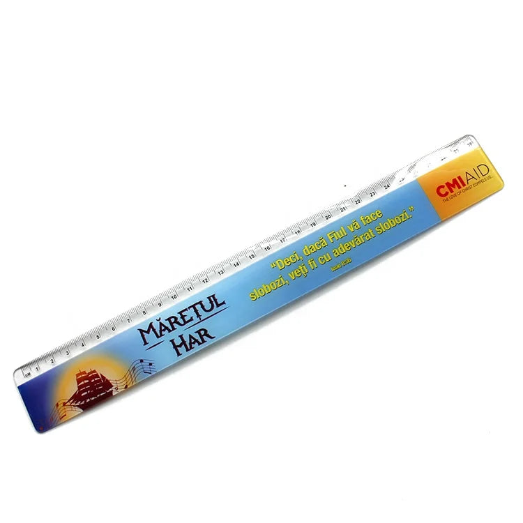Full Color Heat Transfer Printing Custom 30cm ruler Plastic Ruler for Kids