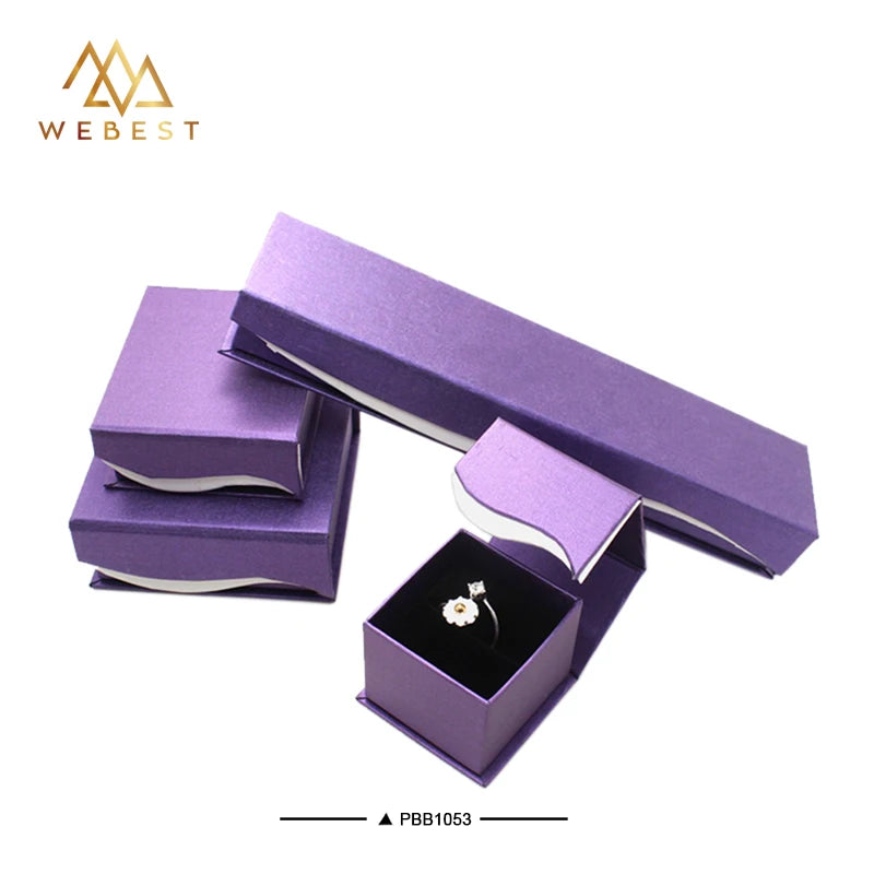 Webest Hard Paper Economical Purple Custom Velvet Jewelry Box Gift Insert Pad