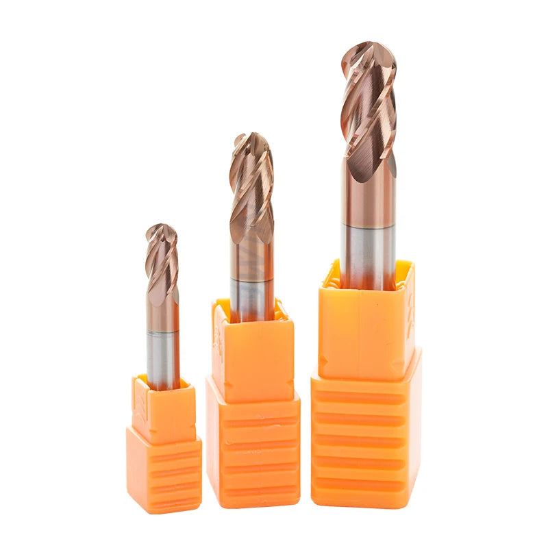 HRC45 HRC55 HRC65 1/8 11/16 1/2 Inch Size Ballnose Endmill Tungsten Solid Carbide Ball Nose End Mill Manufacture Suppliers