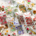 40 Pcs Vintage Scrapbooking Gold Foil Floral Transparent Aesthetics Stickers for Card Making Envelope Gift Wrapping Journaling