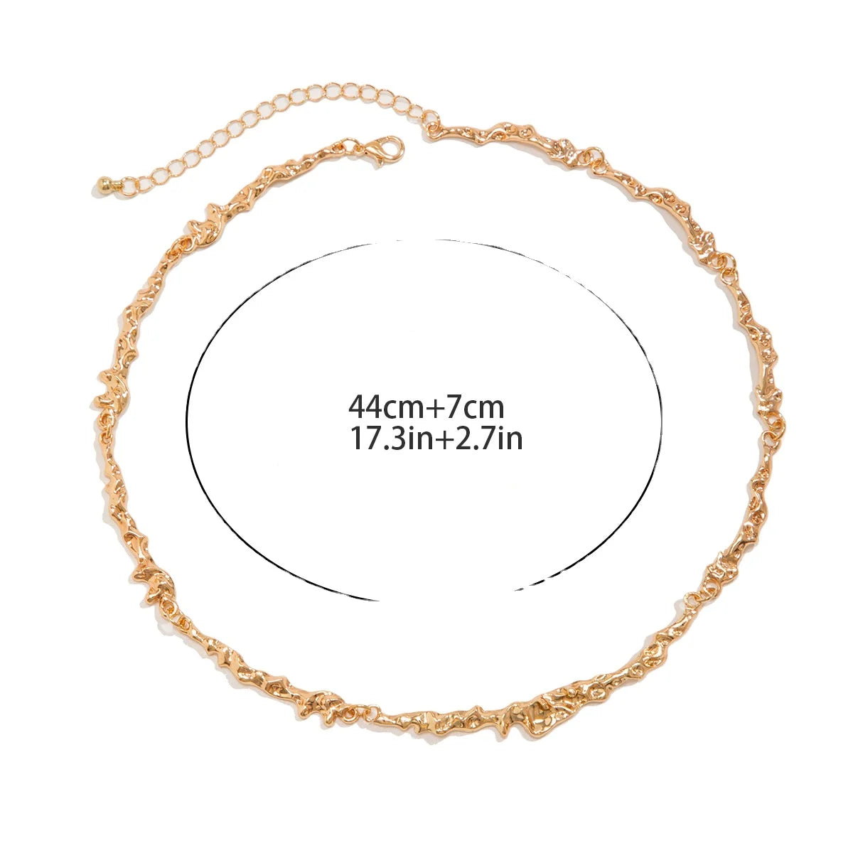 European and American Irregular Liquid Metal Necklace Hip Hop Simple Cross-border lava Men's Collarbone Chain