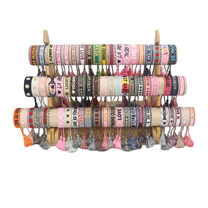 Good Quality Vintage Friendship Bracelet Women Men Handmade Rope Tassel Wristband Adjustable Fabric Braided Bracelet 10pcs