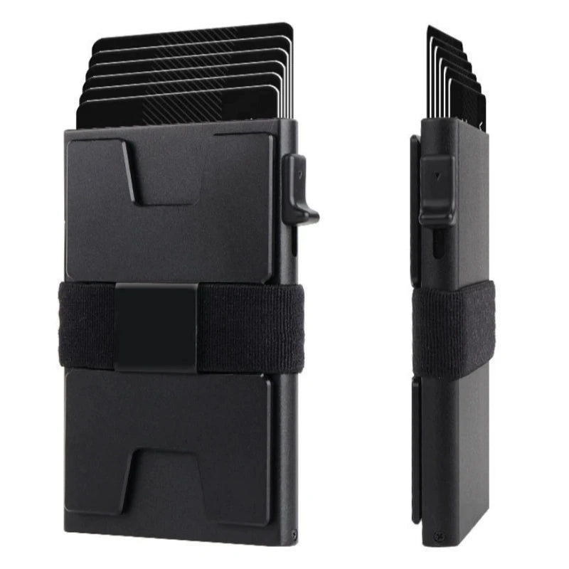 Customized Color and Logo RFID Blocking Aluminum Metal Minimalist Wallet Credit Card Holder with Money Clip