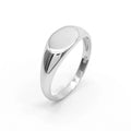 Minimalist Custom Engraved LOGO Oval Blank Signet Ring 925 Sterling Silver Signet Ring Blank for Men Women
