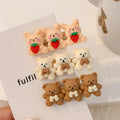 JIRIS Cute Alligator Clip Set for Kids With Flower Bear Rabbit Star Hair Clip Girls Cartoon Barrettes