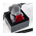 AM-PFG09A Ammy Preserved Rose Bear Acrylic Jewelry Box Preserved Flower Rose Gift Box Holiday Gift Real Natural Forever Roses