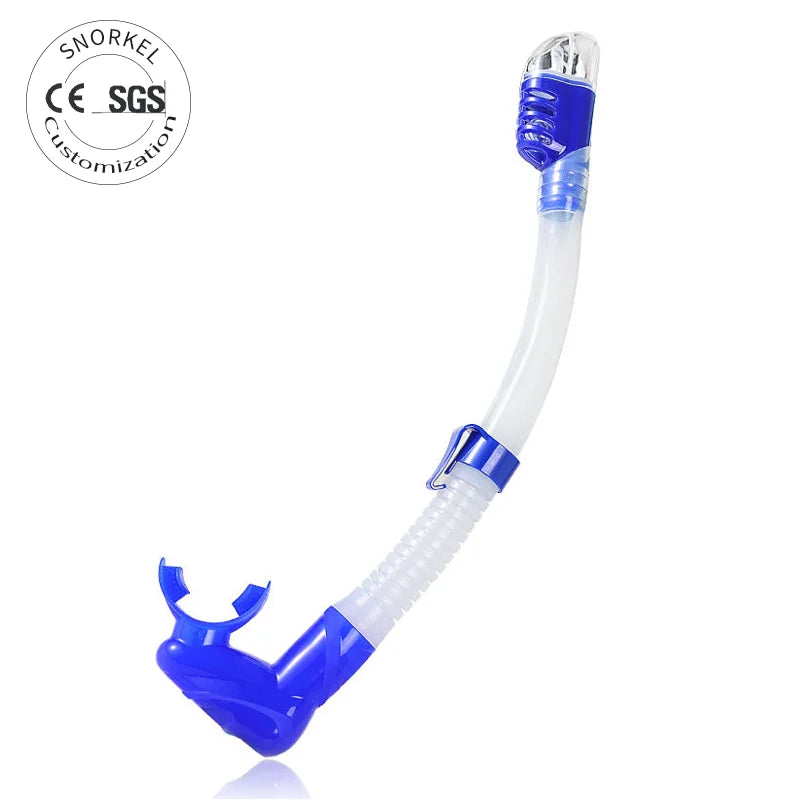 Top Dry Valve Diving Snorkel PVC Breathing Tube Food-Grade Silicone Mouthpiece Adult Swimming Equipment
