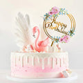 2022 New Design Color Printed Flower Acrylic Happy Birthday Cake Toppers Wedding/Birthday/party Cake Topper Wholesale Cheap