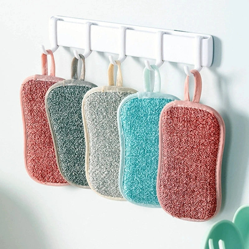 Factory Price Dishwashing Sponge Double Side Dish Washing Brush Pan Pot Sponges Bathroom Cleaning Household Kitchen Tool