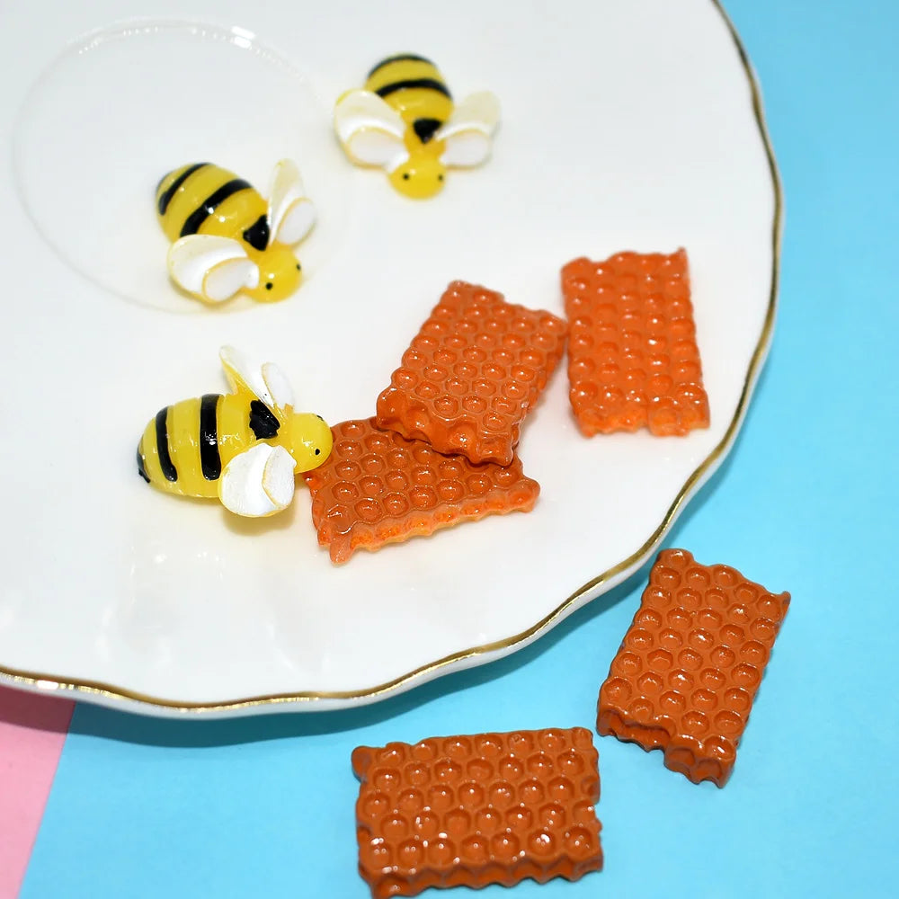 Simulation Honeycomb Resin Flatback Cabochon for DIY Scrapbook Miniature Food Charm Cream Glue Accessories