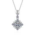 Pass Diamond Tester 1ct Moissanite Diamond 925 Sterling Silver Flower Shape Solitaire Pendant Necklace Woman Jewelry Jewelry