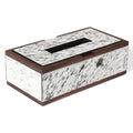 Customizable S-719-03 Walnut Leather Tissue Box and Holder for Home & Kitchen Decor Features OEM Style and Custom Logo