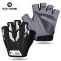 WEST BIKING Unisex Half-Finger Cycling Gloves Anti-Slip Breathable MTB Road Safety Gloves Men Women Outdoor Sports Bike Stretch