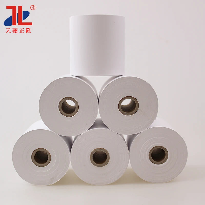 70GSM 80x60mm Thermal Cash Register Paper Roll 18/25mm Core Tianli Brand OEM Customized Jumbo Roll for POS Systems