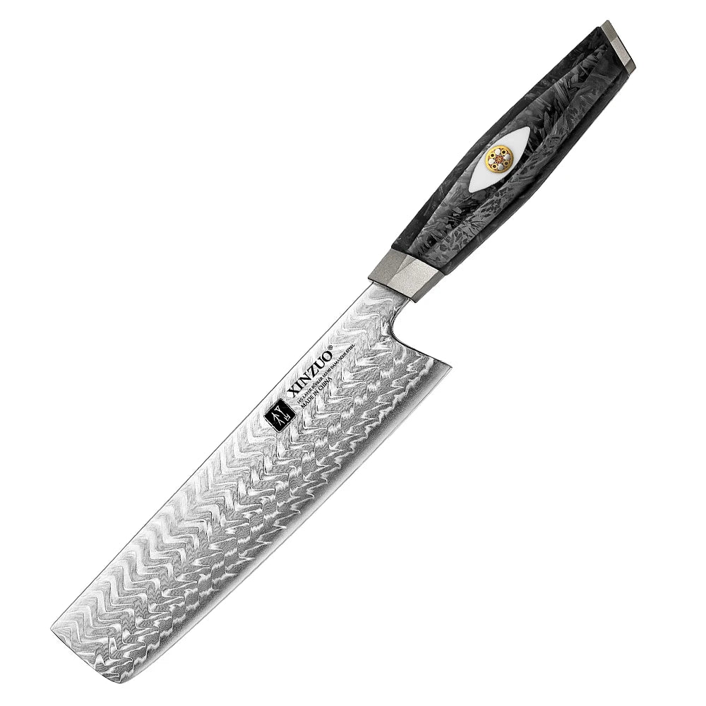 XINZUO High End M390 Damascus Steel Vegetable Knives Nakiri Knife Professional Home Kitchen